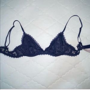 Navy blue lace bra